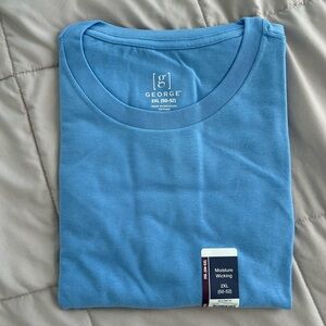 George Ultramarine Solid Blue 2XL (50-52) Moisture Wicking Crewneck Shirt